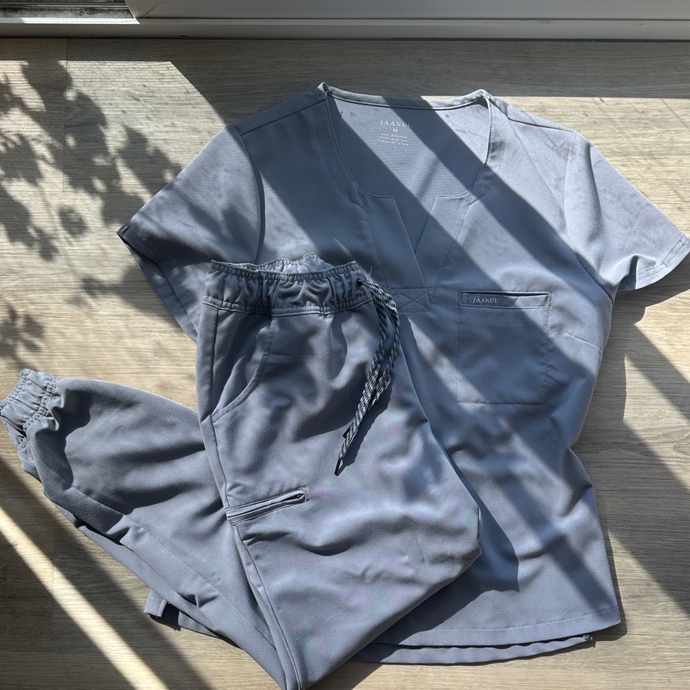 Jaanuu Gray/Blue Scrub Set